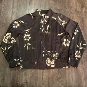 Saltwater Luxe bomber jacket zip up sweater floral